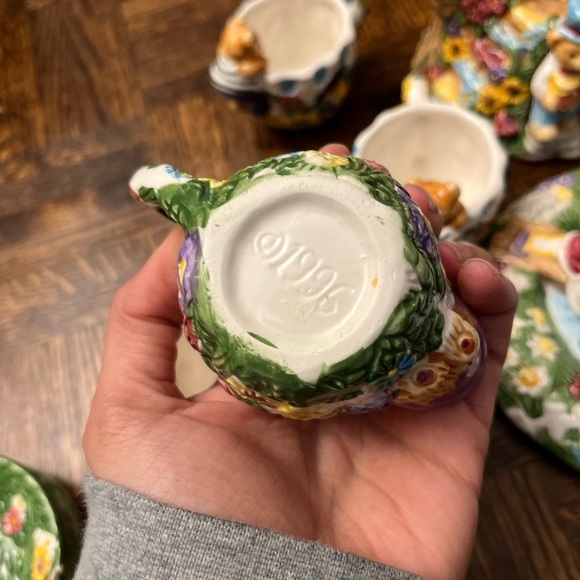 Vintage 1996 Hand-painted Children’s Teddy Bear Tea set 12-Pieces - Picture 11 of 15